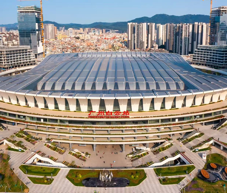 Guangzhou Railway Hub Stanice Guangzhou Baiyun (stanice Tangxi) Projekt